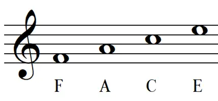 Spaces in the Treble Clef